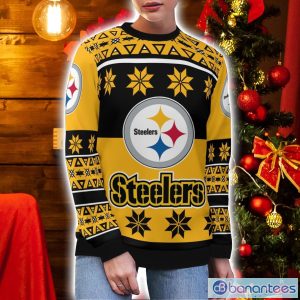 Pittsburgh Steelers Logo Big Snowflake Pattern Ugly Christmas