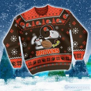 Cleveland Browns Snoopy Ugly Christmas Sweater NFL Product Photo 2