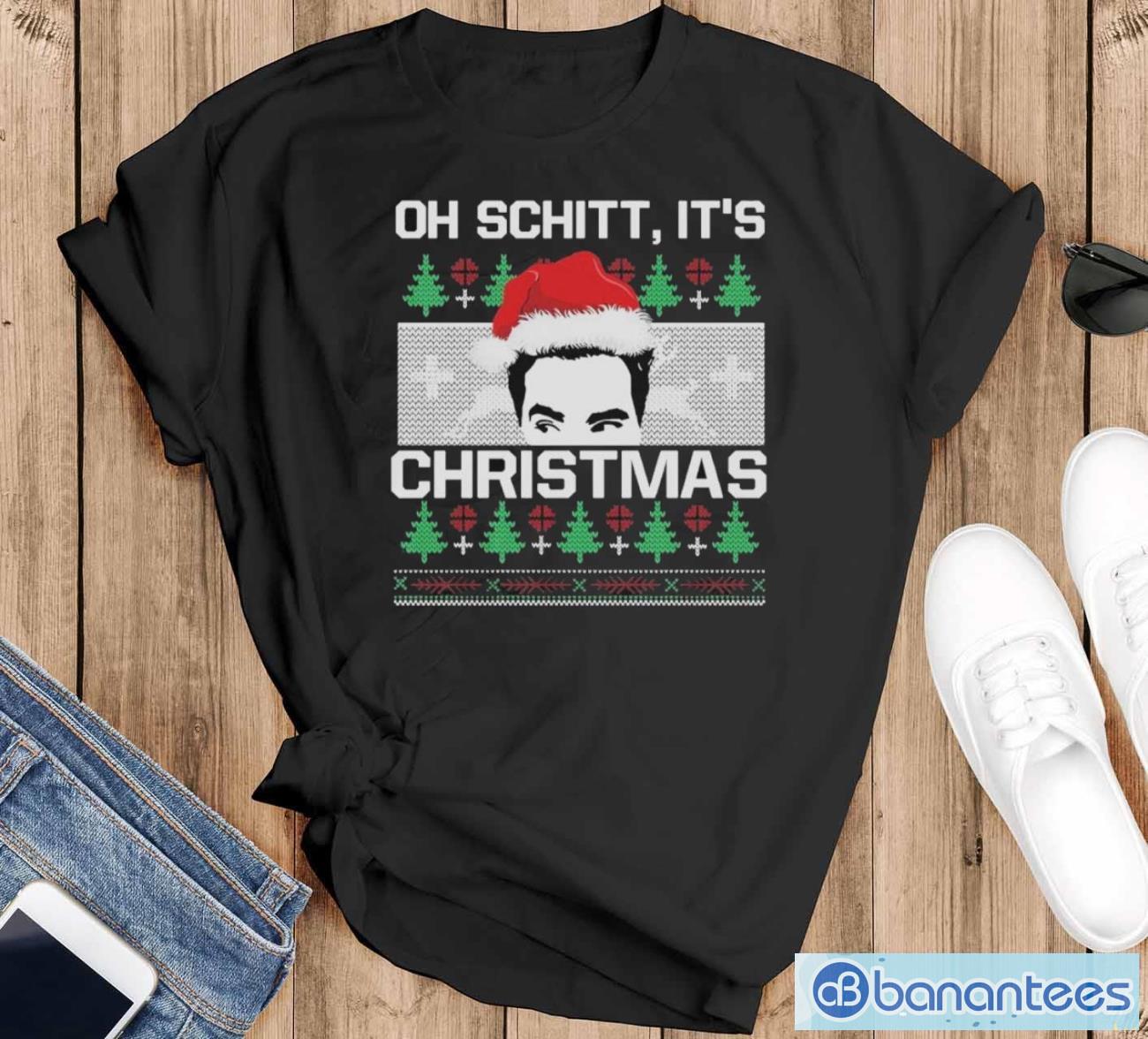 oh schitt its christmas david rose christmas shirt image Oh Schitt It’s Christmas David Rose Christmas Shirt - Black T-Shirt