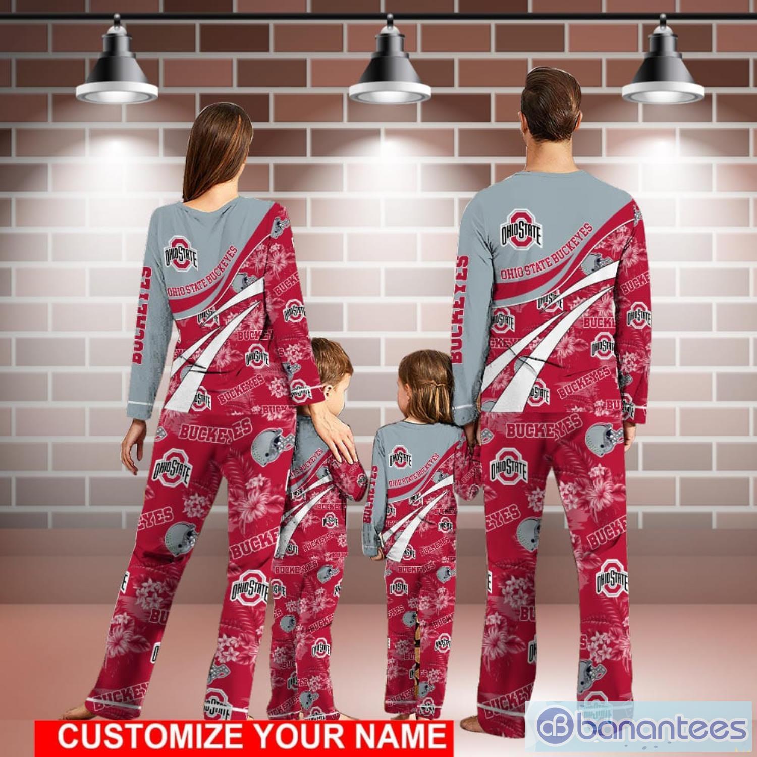 Ohio State Buckeyes Cute Christmas Pajamas Set Personalized Name