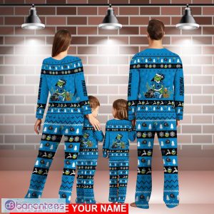 Carolina Panthers Pajamas Set Custom Name Grinch Christmas Pajama Set Family Christmas Gift Product Photo 2
