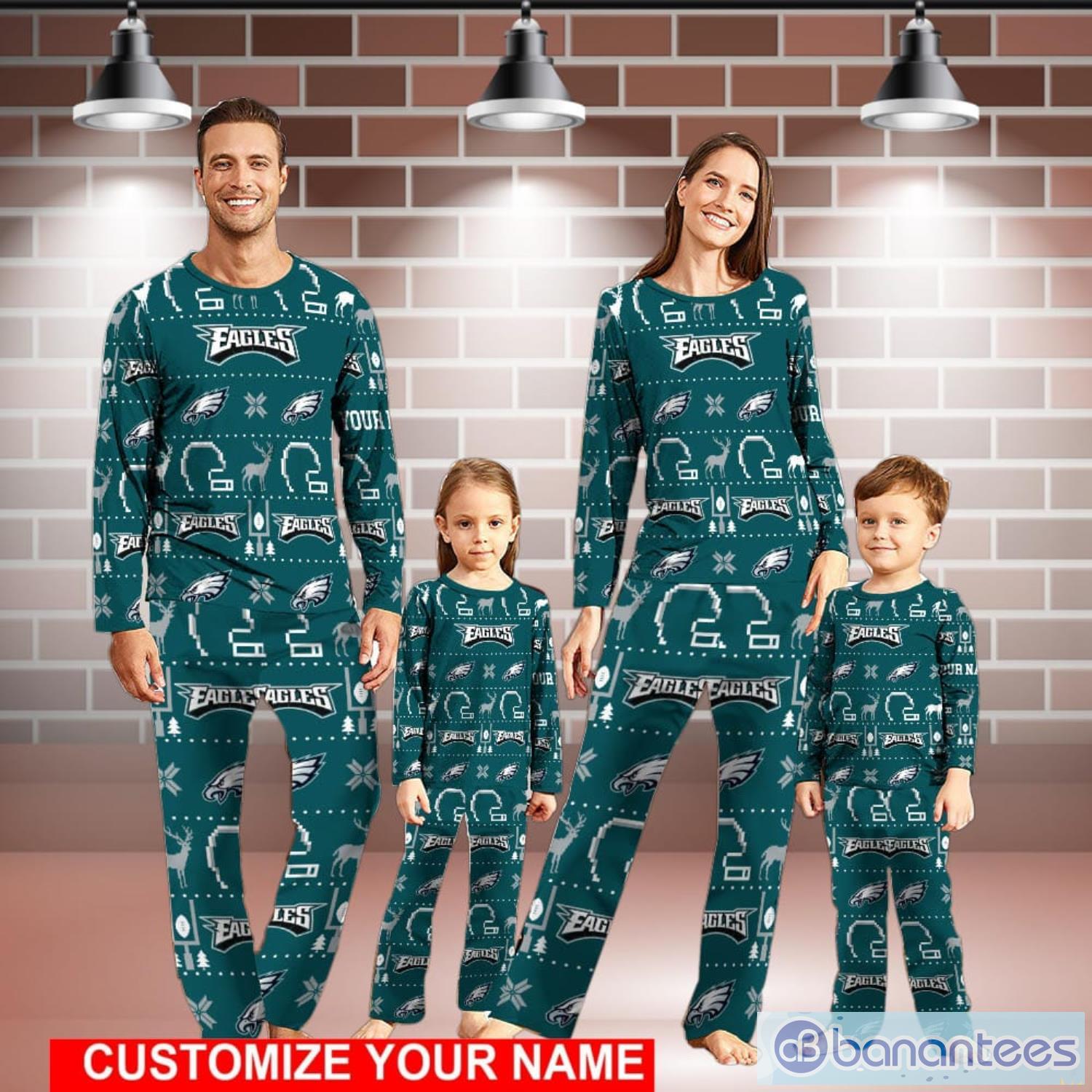 Philadelphia Eagles Sport Pajamas Set Custom Name Kid & Adult Christmas  Pajamas Set Family Gift - Banantees