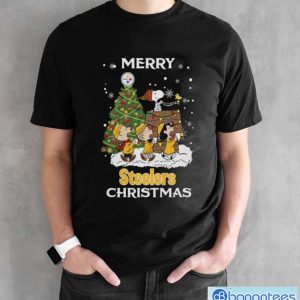 Pittsburgh Steelers Snoopy Family Christmas Shirt - Black Unisex T-Shirt