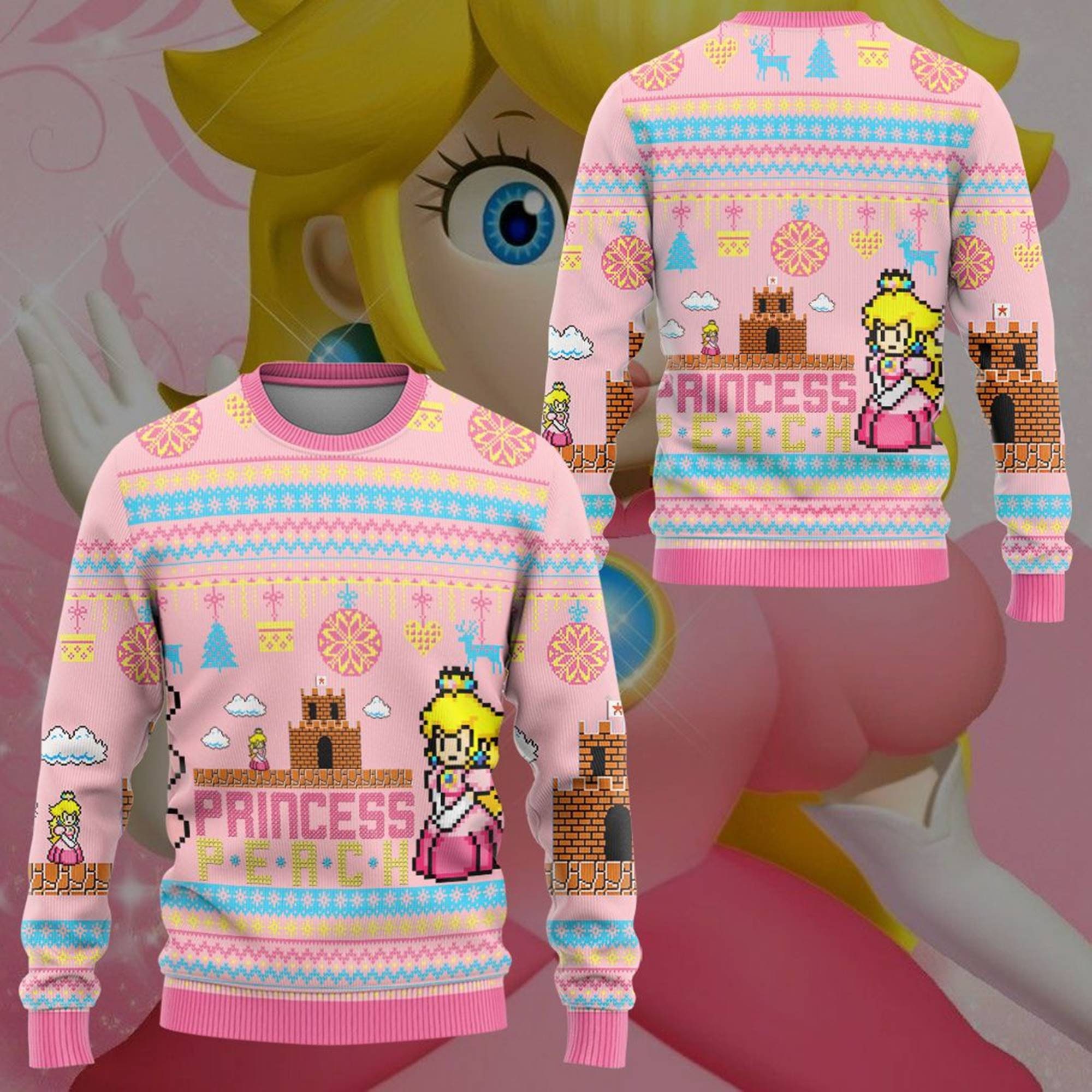 princess peach ugly mario luigi princess peach christmas sweater bowser mario bros video game xmas image Princess Peach Ugly Mario Luigi Princess Peach Christmas Sweater Bowser Mario Bros Video Game Xmas - 081123-141134
