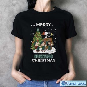 Michigan State Spartans Snoopy Family Christmas Shirt - Ladies T-Shirt