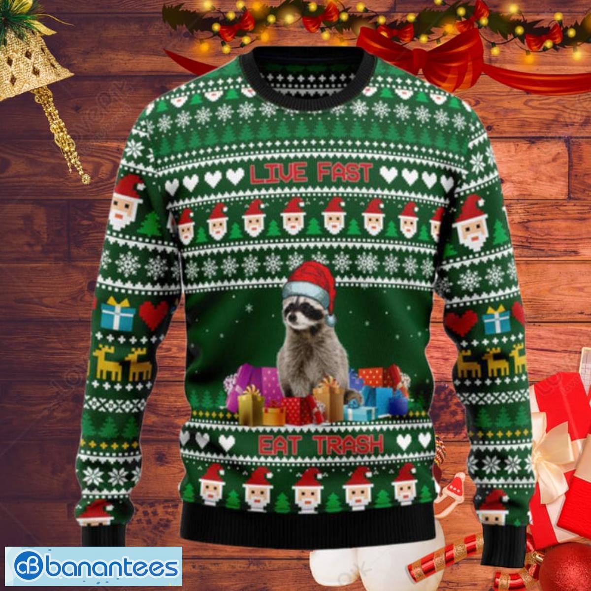 Raccoon Eat Trash Christmas Ugly Christmas Sweaters Impressive Gift For Men And Women Product Photo 1