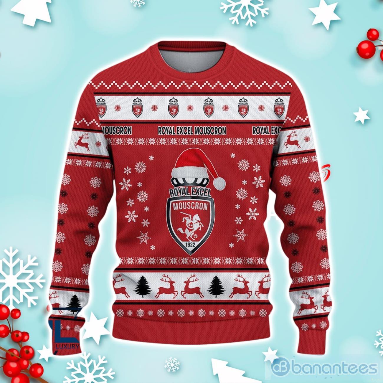 royal excel mouscron ugly christmas sweater great gift for fans 1 image Royal Excel Mouscron Ugly Christmas Sweater Great Gift For Fans Product Photo 2