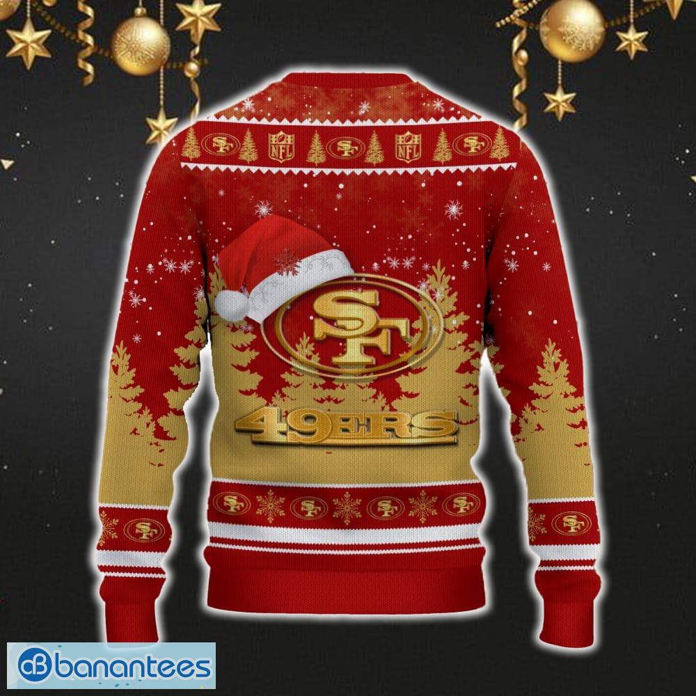 san francisco 49ers ugly christmas sweater snowflakes santa hat logo for men and women gift christmas 1 image San Francisco 49ers Ugly Christmas Sweater Snowflakes Santa Hat Logo For Men And Women Gift Christmas - San Francisco 49ers Ugly Christmas Sweater_3