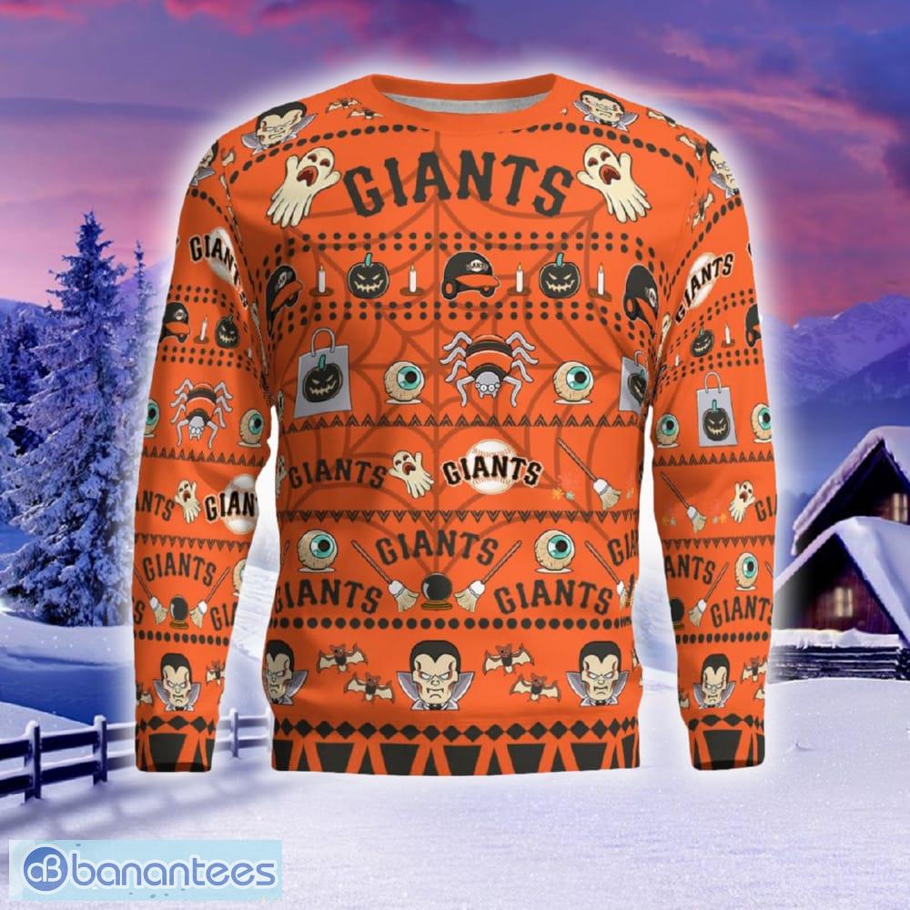 san francisco giants spooky ghost pumpkin ugly sweater for christmas logo gift holidays 1 image San Francisco Giants Spooky Ghost Pumpkin Ugly Sweater For Christmas Logo Gift Holidays - San Francisco Giants Spooky Ghost Pumpkin Sweatshirt Limited Edition_4