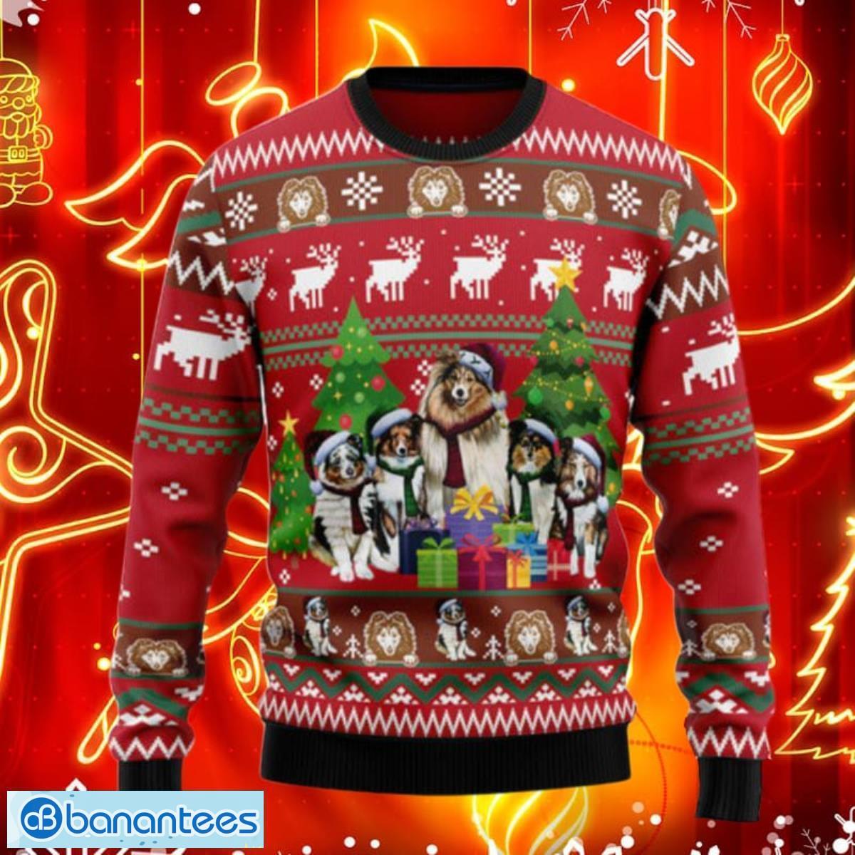 Shetland Sheepdogs Family Snow Ugly Christmas Sweaters Gift For Men Women Product Photo 1