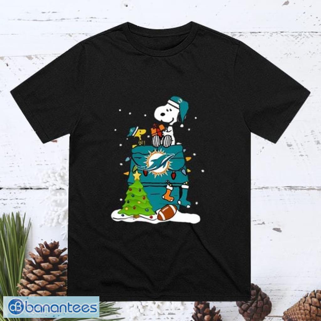 Snoopy Miami Dolphins NFL Football Sports Christmas T Shirt Product Photo 1