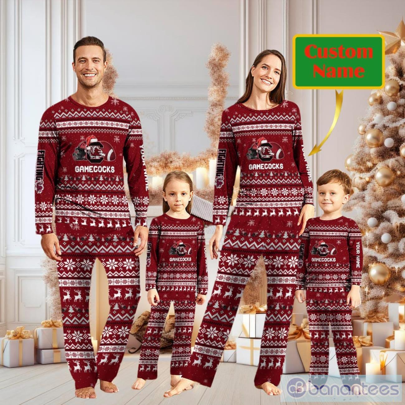 South Carolina Gamecocks Team Custom Name Christmas Pajamas For