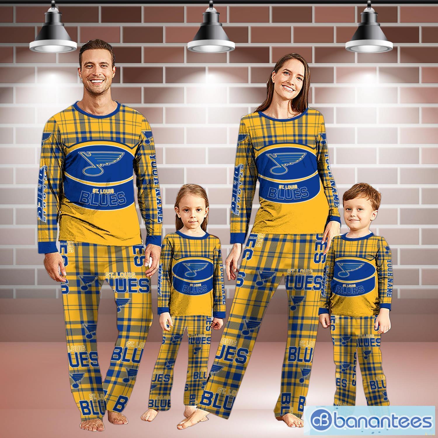 Youth Blue St. Louis Blues Allover Print Long Sleeve T-Shirt and Pants  Sleep Set