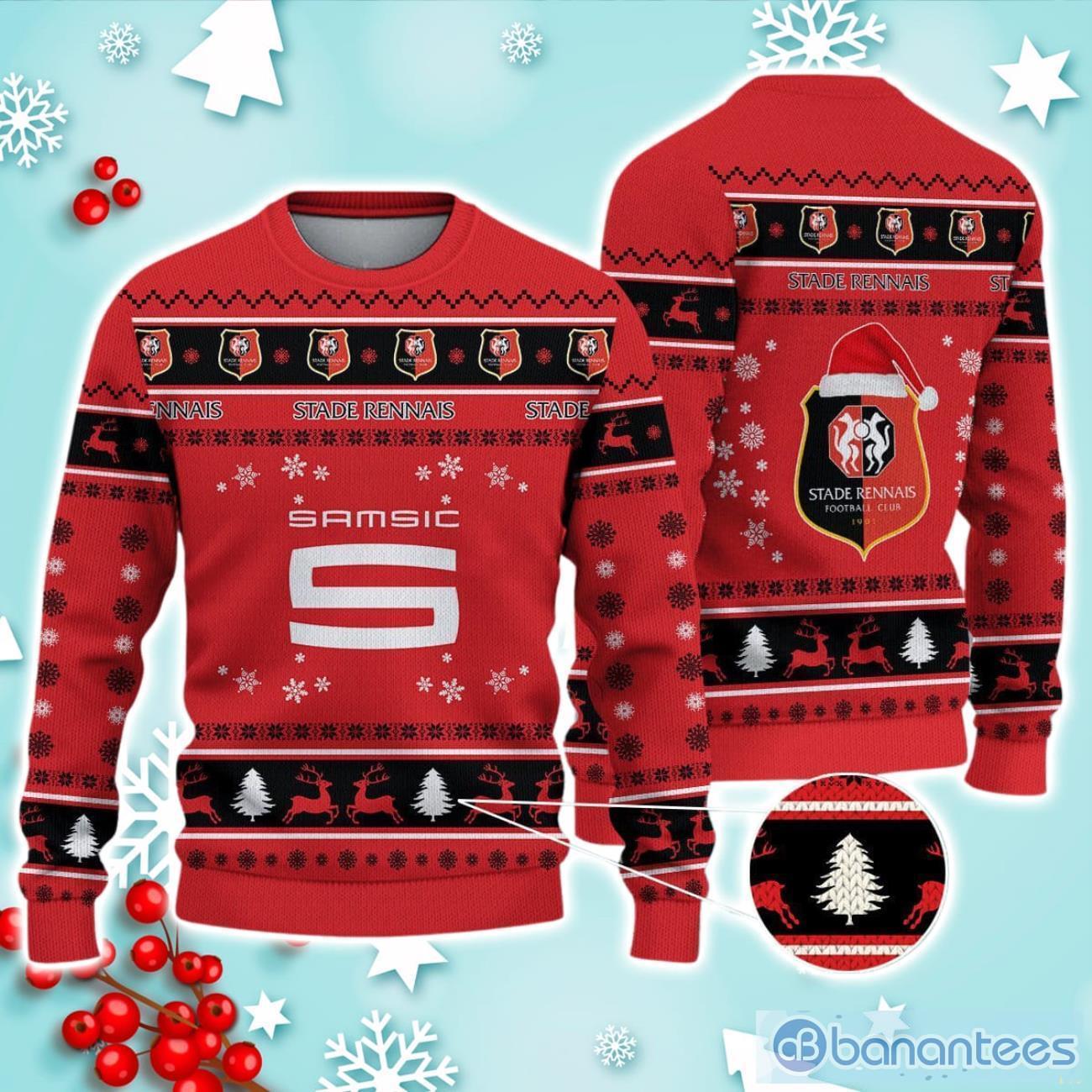 Stade Rennais F.C Ugly Christmas Sweater Great Gift For Fans Product Photo 1