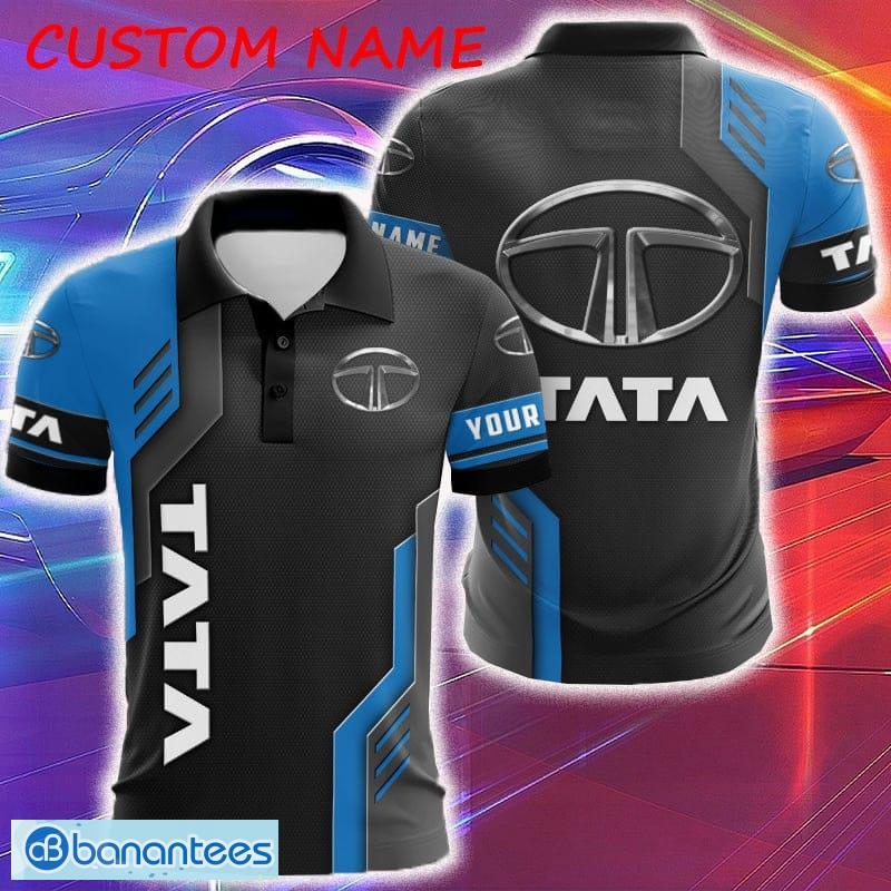 Tata Logo Tractor Truck Polka Dot Pattern 3D Polo Shirt Custom Name - Tata Logo Tractor Truck Polka Dot Pattern 3D Polo Shirt Custom Name