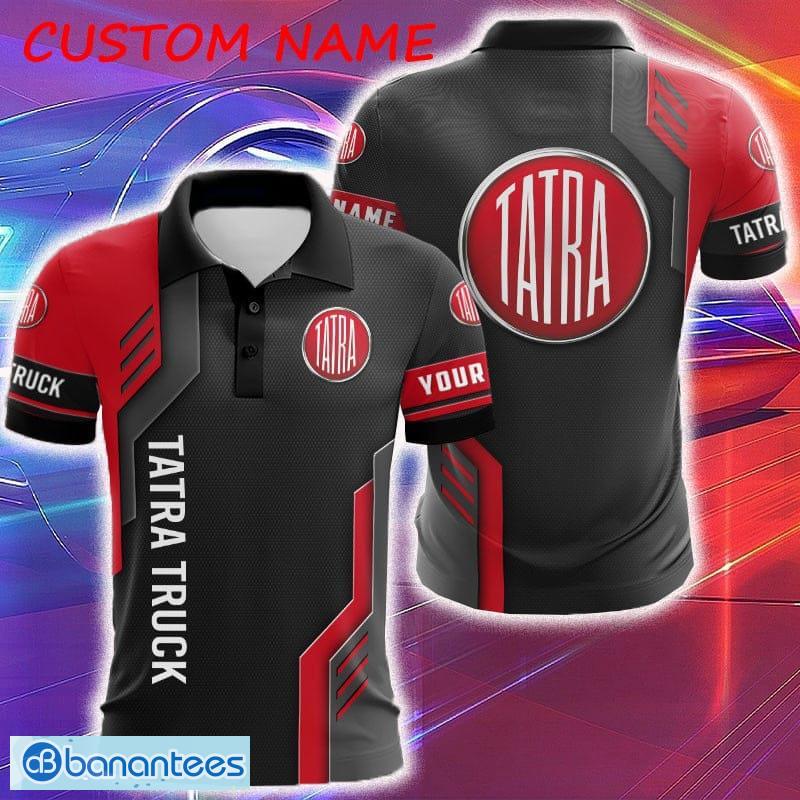 Tatra Logo Tractor Truck Polka Dot Pattern 3D Polo Shirt Custom Name - Tatra Logo Tractor Truck Polka Dot Pattern 3D Polo Shirt Custom Name