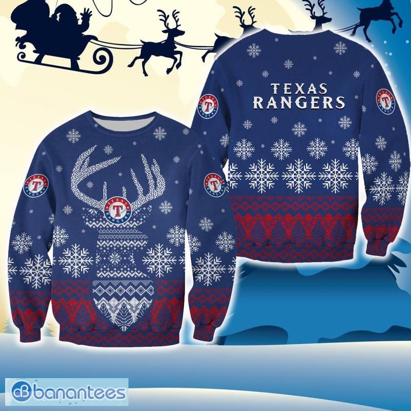 Texas Rangers Christmas Reindeer Radiator New 3D Sweater For Fans Gift Christmas - Texas Rangers Christmas Reindeer Radiator All Over Print 3D Sweater For Fans Gift Christmas