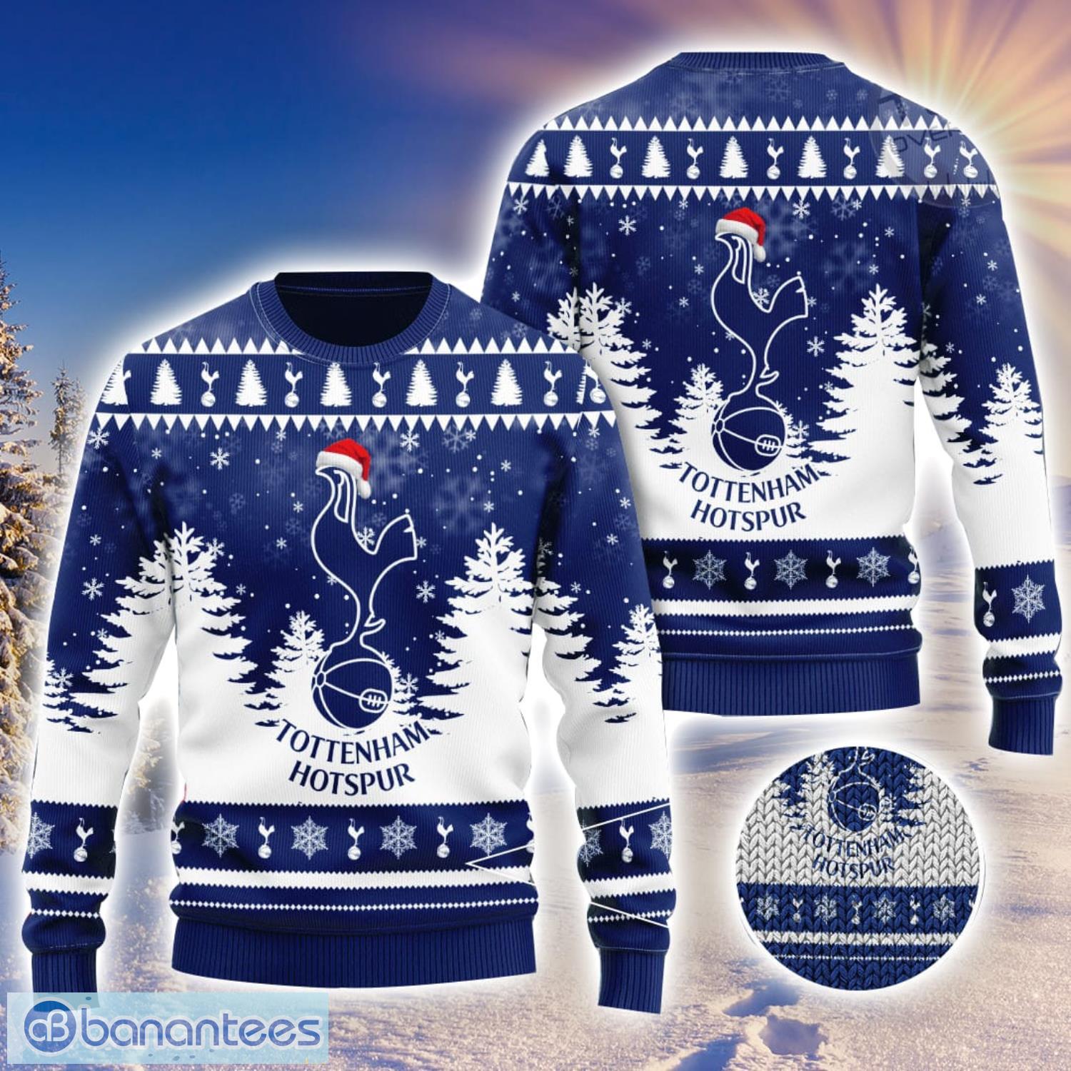 Tottenham Hotspur FC Disney Team Custom Name Ugly Christmas