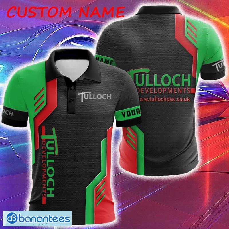 Tulloch Developments Logo Tractor Truck Polka Dot Pattern 3D Polo Shirt Custom Name - Tulloch Developments Logo Tractor Truck Polka Dot Pattern 3D Polo Shirt Custom Name