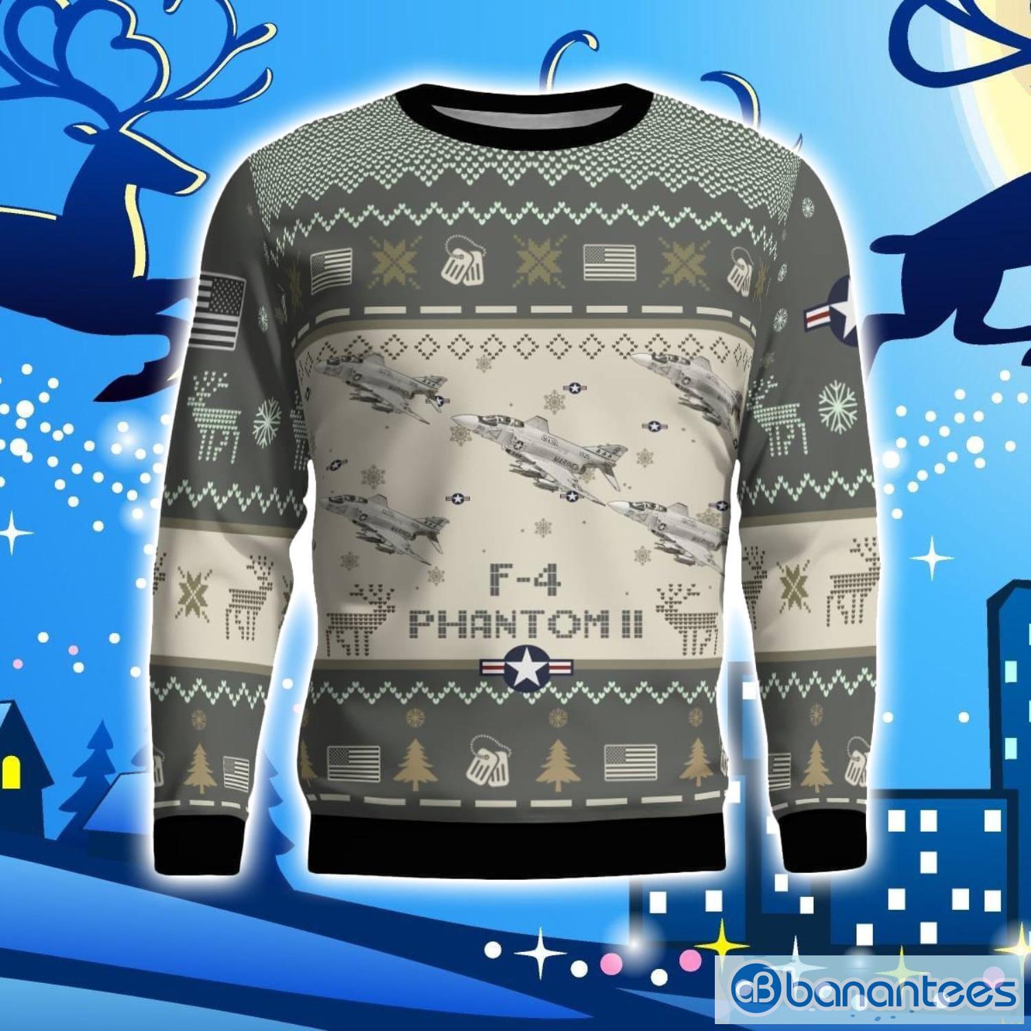 usmc f 4 phantom ii f4 aircraft new trend veteran sweater ugly christmas sweater gift for christmas 1 image USMC F-4 Phantom II F4 Aircraft New Trend Veteran Sweater Ugly Christmas Sweater Gift For Christmas Product Photo 2