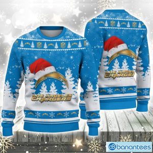 Los Angeles Chargers Logo Wearing Santa Hat Christmas Gift Ugly Christmas Sweater For Men And Women Gift Product Photo 1