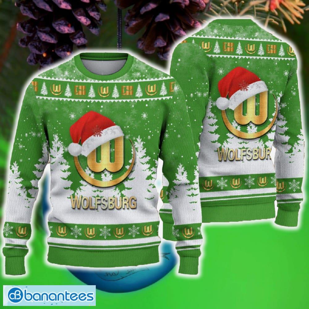 vfl wolfsburg ugly christmas sweater santa hat logo trending for men and women fans image VfL Wolfsburg Ugly Christmas Sweater Santa Hat Logo Trending For Men And Women Fans - VfL Wolfsburg Ugly Christmas Sweater Santa Hat Logo Trending For Men And Women Fans