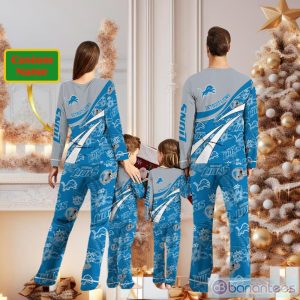 Detroit Lions Custom Name Christmas Pajamas For Fans Product Photo 2