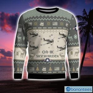 OA-1K Sky Warden OA1K Aircraft New Trend Veteran Sweater Ugly Christmas Sweater Military Christmas Sweater Product Photo 2
