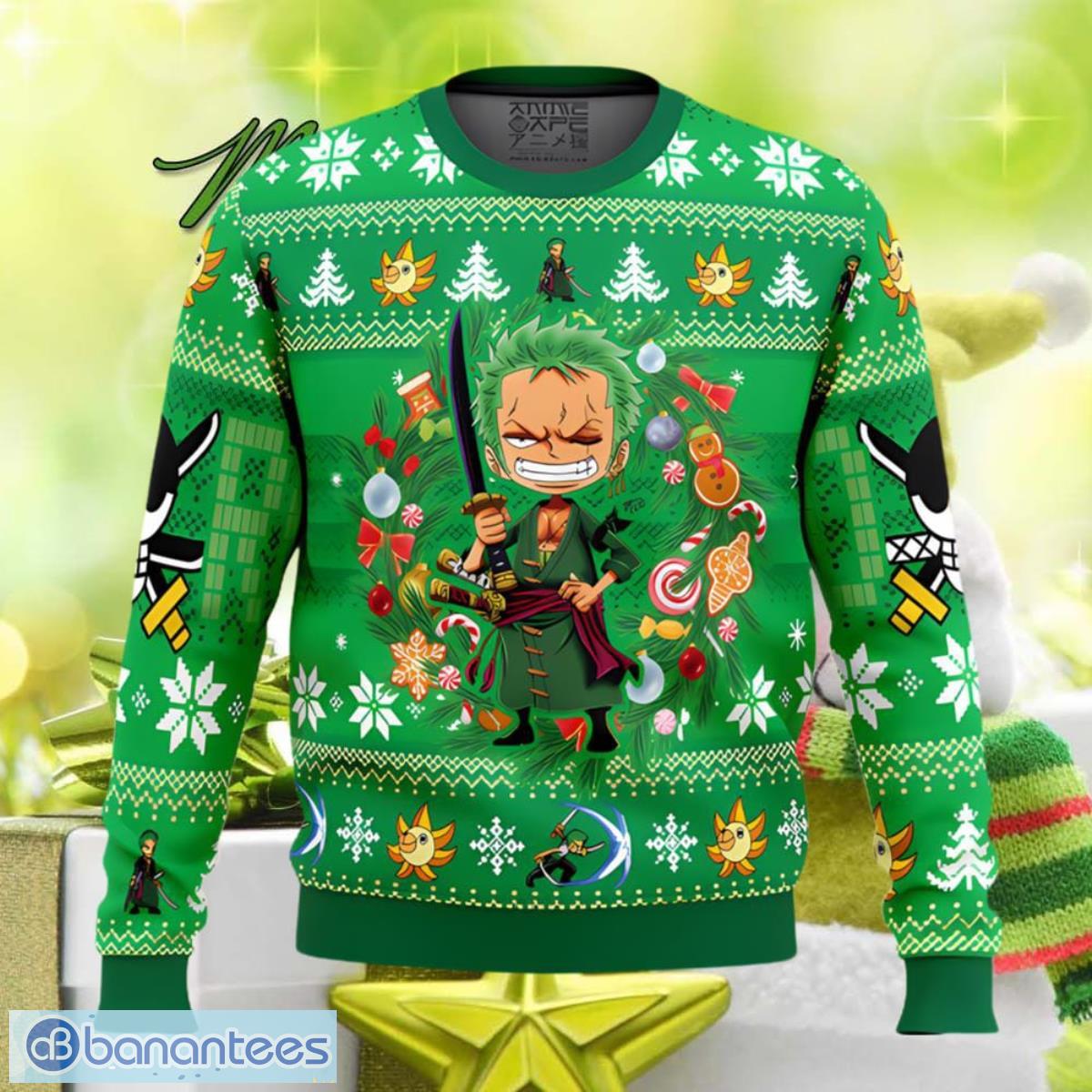 Christmas Zoro One Piece Xmas Men And Women Christmas Gift 3D Ugly Christmas  Sweater - Banantees