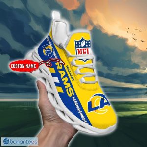 NFL Los Angeles Rams Max Soul Shoes Design For Fans Running Sneakers Custom Name - NFL Los Angeles Rams Max Soul Shoes_1