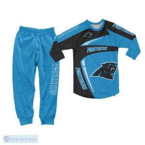Carolina Panthers Pajamas Set Plus Sizes Logo Fans Gift Familys Holidays Christmas - Carolina Panthers Pajamas Set_1