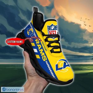 NFL Los Angeles Rams Max Soul Shoes Design For Fans Running Sneakers Custom Name - NFL Los Angeles Rams Max Soul Shoes_6