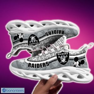 Oakland Raiders Black And White Footwear Sports Sneakers Ideas For Men And Women Gift Max Soul Shoes - Oakland Raiders Black And White Clunky Sneakers For Fans This Season, Custom Sport Shoes_6