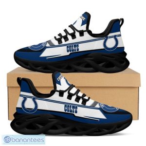 Indianapolis Colts Logo Pattern Custom Name 3D Max Soul Sneakers In Blue White Fans Gift Sports Shoes - Indianapolis Colts Logo Pattern Custom Name 3D Max Soul Sneaker Shoes In Blue White_2