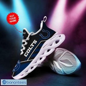 Indianapolis Colts Logo Pattern Custom Name 3D Max Soul Sneakers In Black Blue Fans Gift Sports Shoes - Indianapolis Colts Logo Pattern Custom Name 3D Max Soul Sneaker Shoes In Black Blue_2