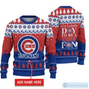 Chicago Cubs I't A Good Day To Be A Ugly Christmas Sweater Custom Name Product Photo 1