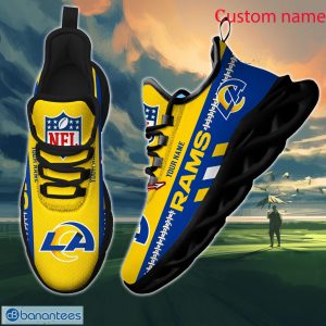 NFL Los Angeles Rams Max Soul Shoes Design For Fans Running Sneakers Custom Name - NFL Los Angeles Rams Max Soul Shoes_4