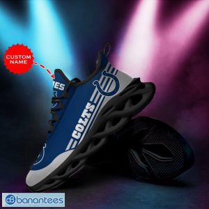 Indianapolis Colts Logo Stripe Pattern Custom Name 3D Max Soul Sneakers In Blue And Gray Fans Gift Sports Shoes - Indianapolis Colts Logo Stripe Pattern Custom Name 3D Max Soul Sneaker Shoes In Blue And Gray_4