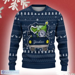 New York Yankees Christmas Sweater Grinch Driving Funny Gift Fans - New York Yankees Christmas Sweater Grinch Driving Photo 2
