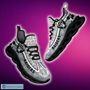 Oakland Raiders Black And White Footwear Sports Sneakers Ideas For Men And Women Gift Max Soul Shoes - Oakland Raiders Black And White Clunky Sneakers For Fans This Season, Custom Sport Shoes_1