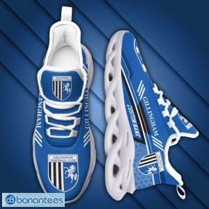Gillingham FC Logo Pattern Custom Name 3D Max Soul Sneakers In Blue Fans Gift Sports Shoes - Gillingham FC Logo Pattern Custom Name 3D Max Soul Sneaker Shoes In Blue_4