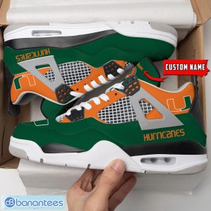 Miami Hurricanes Personalized Name Air Jordan 4 Sneakers Men And Women Shoes Product Photo 1