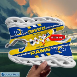 NFL Los Angeles Rams Max Soul Shoes Design For Fans Running Sneakers Custom Name - NFL Los Angeles Rams Max Soul Shoes_3