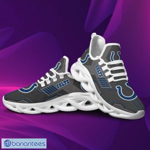 Indianapolis Colts Logo Pattern In Black Custom Name 3D Max Soul Sneakers Fans Gift Sports Shoes - Indianapolis Colts Logo Pattern In Black Custom Name 3D Max Soul Sneaker Shoes_2