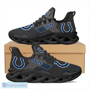 Indianapolis Colts Logo Pattern In Black Custom Name 3D Max Soul Sneakers Fans Gift Sports Shoes - Indianapolis Colts Logo Pattern In Black Custom Name 3D Max Soul Sneaker Shoes_4