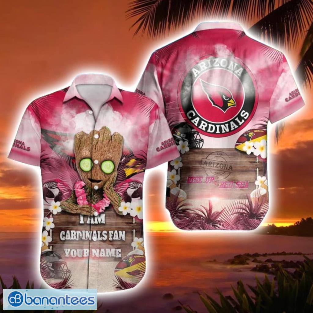 Arizona Cardinals NFL Breathable Hawaiian Groot Design Button Shirt Product Photo 1