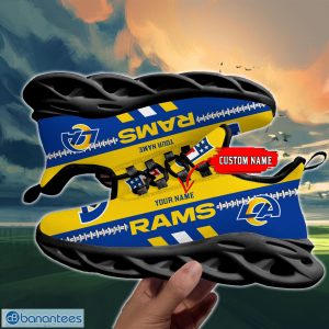 NFL Los Angeles Rams Max Soul Shoes Design For Fans Running Sneakers Custom Name - NFL Los Angeles Rams Max Soul Shoes_2