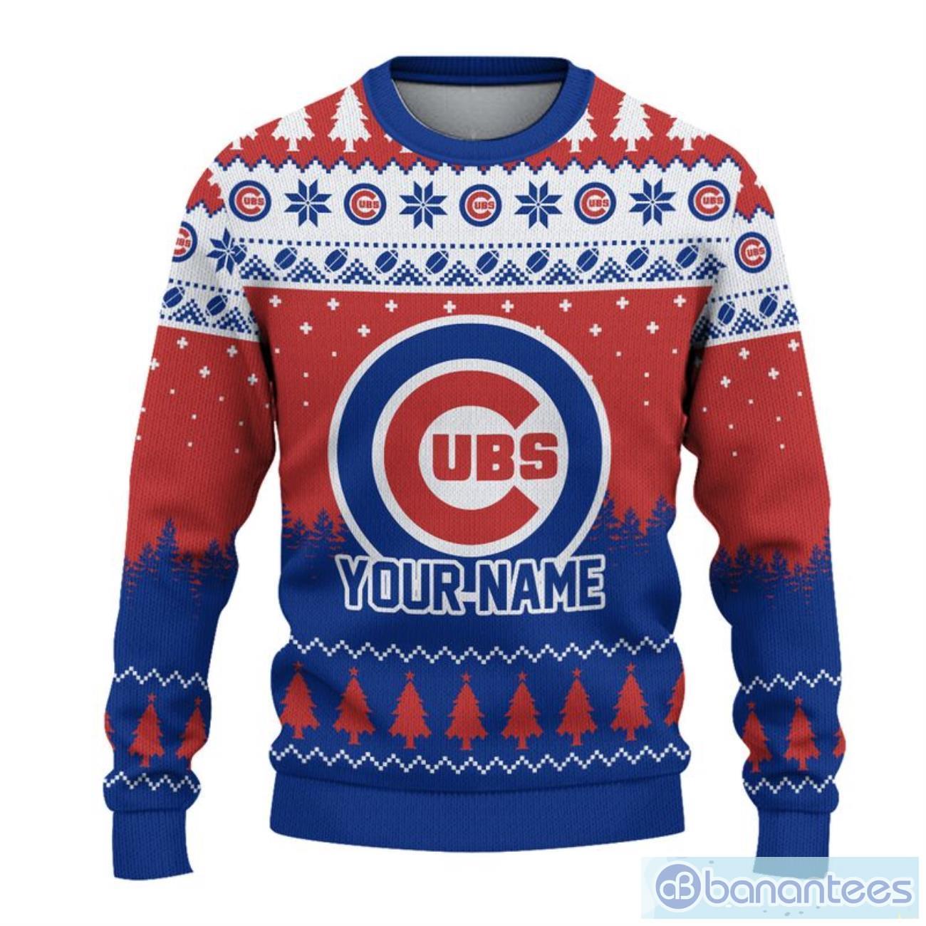 chicago cubs it a good day to be a ugly christmas sweater custom name 1 image Chicago Cubs I't A Good Day To Be A Ugly Christmas Sweater Custom Name Product Photo