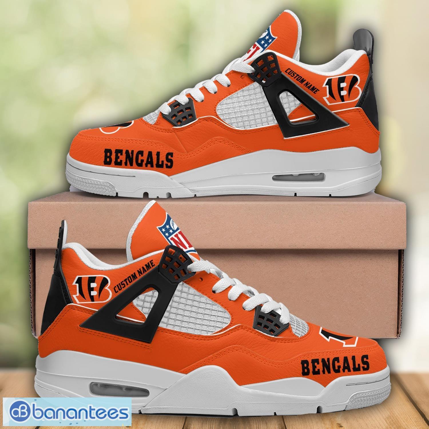 cincinnati bengals sport lover air jordan sneakers shoes men and women sport shoes custom name for fans 1 image Cincinnati Bengals Sport Lover Air Jordan Sneakers Shoes Men And Women Sport Shoes Custom Name For Fans Product Photo 2