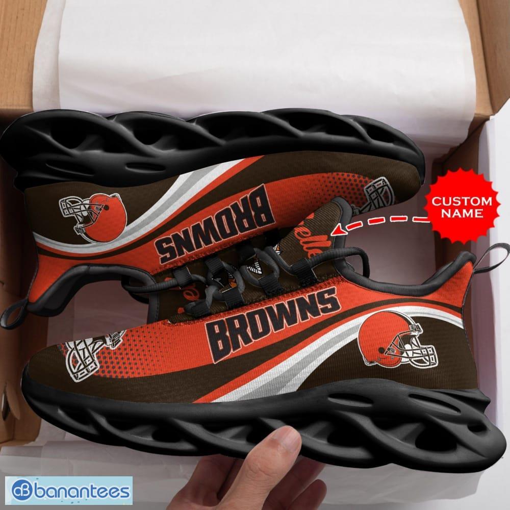 cleveland browns custom name max soul sneakers for men women 1 image Cleveland Browns Custom Name Max Soul Sneakers For Men Women - Cleveland Browns Max Soul Sneakers Running Sports Shoes_2